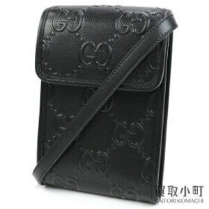 Gucci GG Bag Black Leather shoulder Bag crossbody smartphones Double